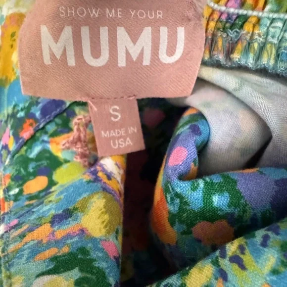 Show Me Your Mumu Claire Mini Dress Painterly Petals Print Small Resortwear Boho - Picture 7 of 13